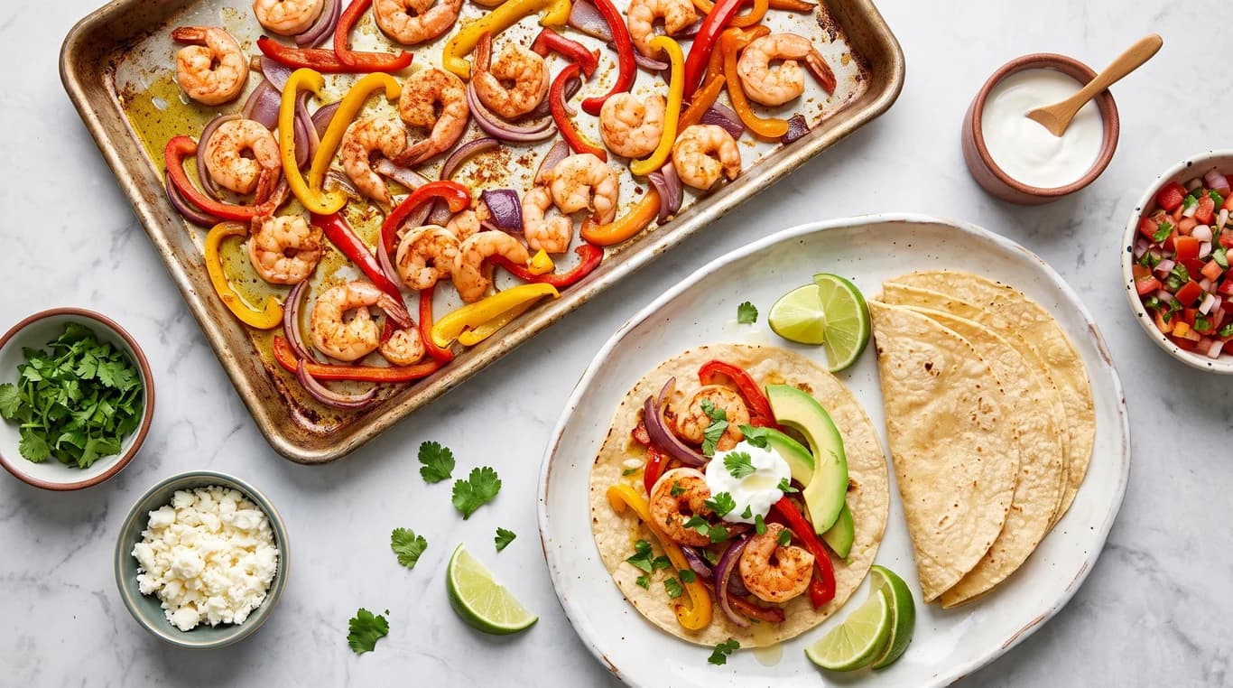 One-Pan Shrimp Fajitas