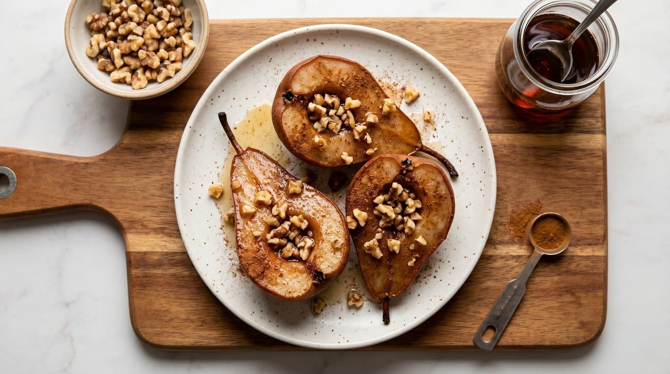 Baked Cinnamon Pears with Walnuts