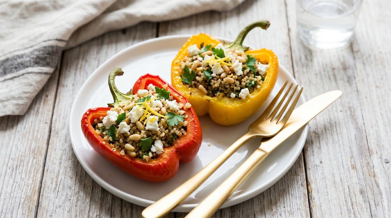 Stuffed Peppers with Quinoa & Feta