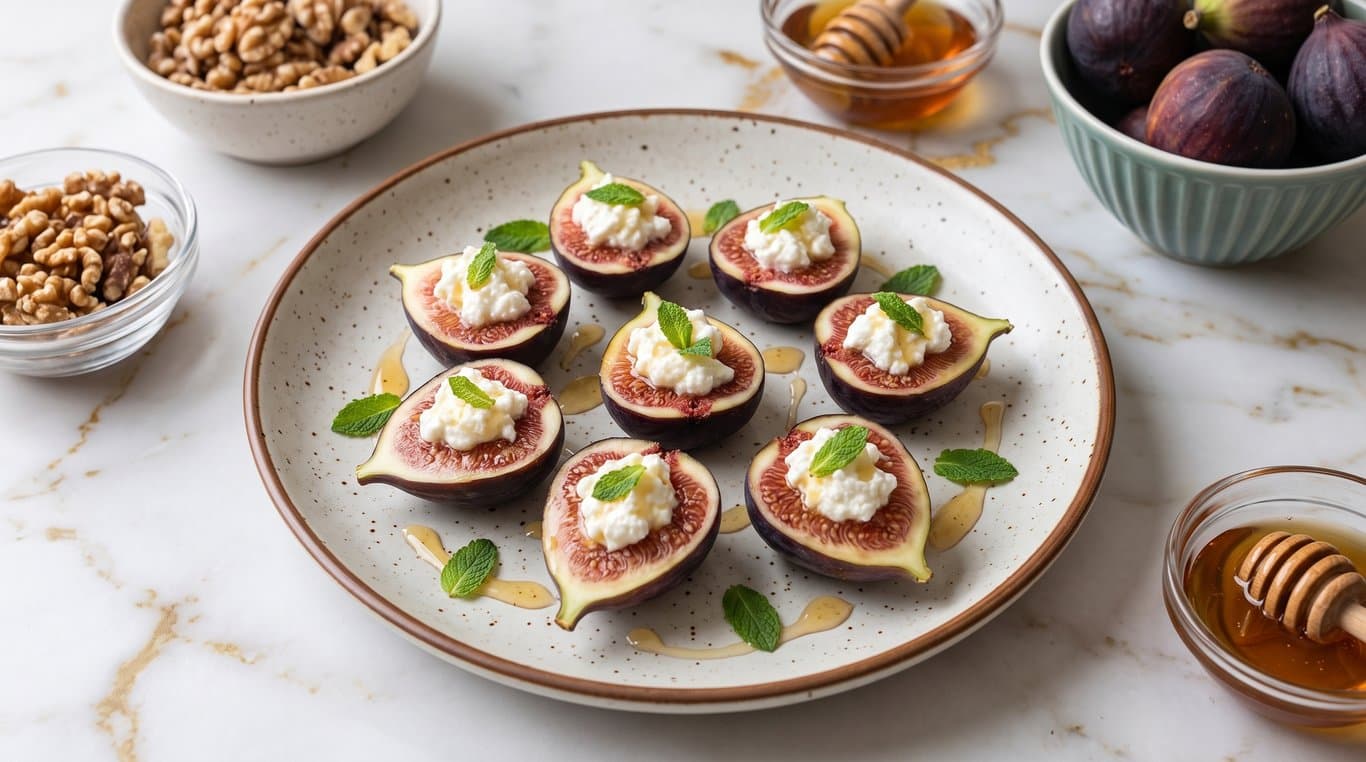 Fresh Figs with Ricotta & Honey