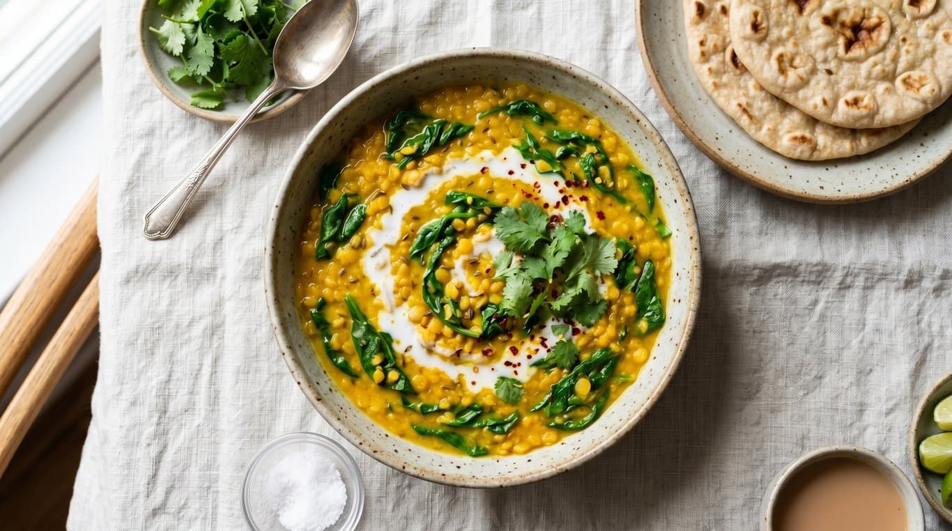 Turmeric Coconut Dahl with Greens