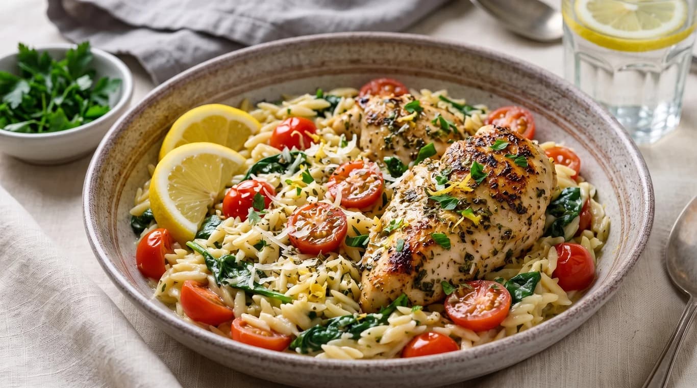 Lemon Herb Chicken + Orzo