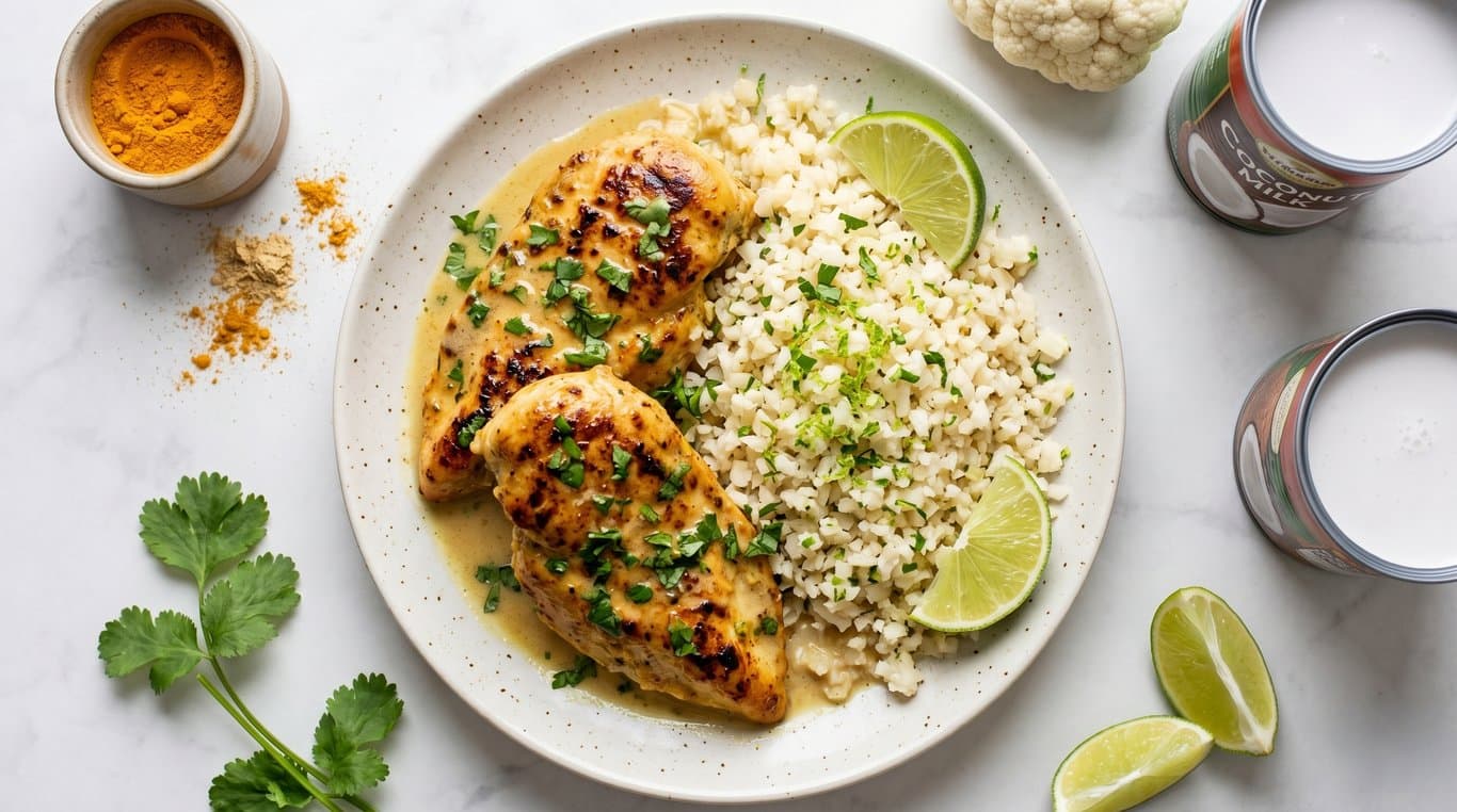 Coconut Lime Chicken with Cauliflower Rice