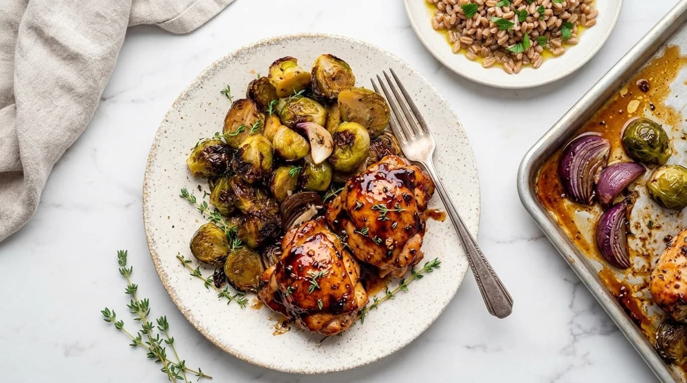 One-Pan Balsamic Chicken & Brussels Sprouts