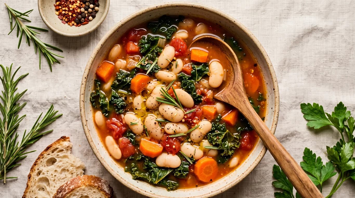 Slow Cooker Tuscan White Bean & Kale Stew