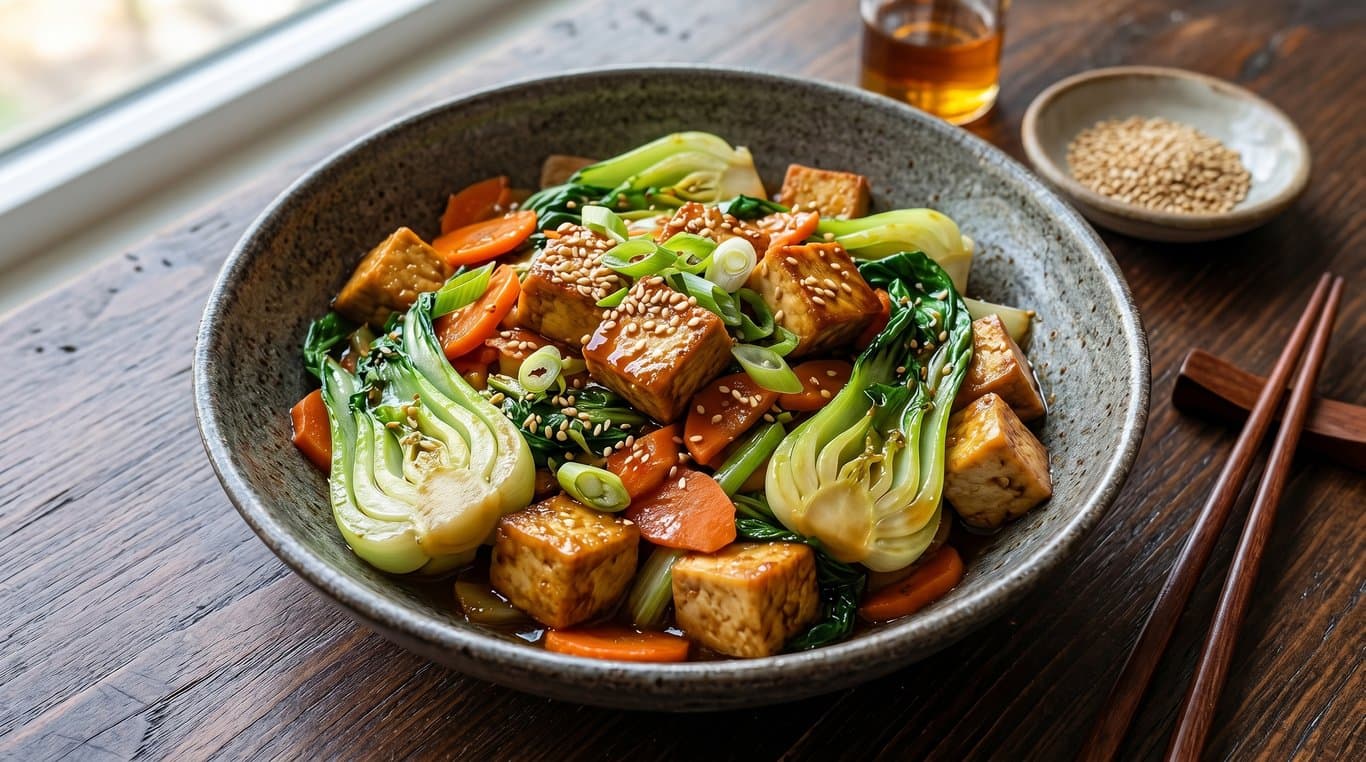 Tofu Stir-Fry with Bok Choy & Sesame