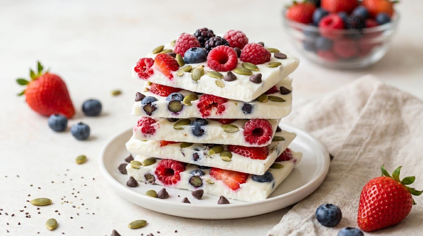 Frozen Yogurt Bark with Berries