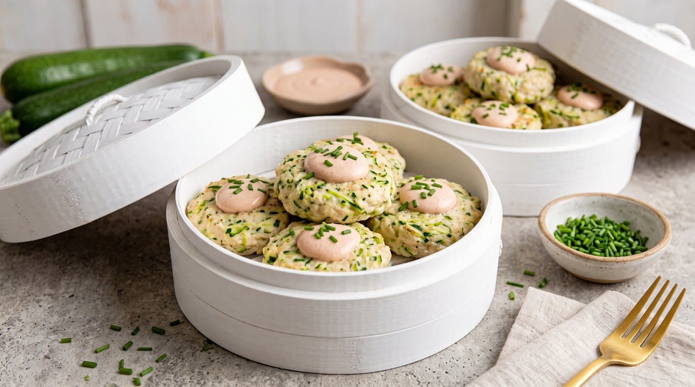 Steamed Chicken & Zucchini Patties
