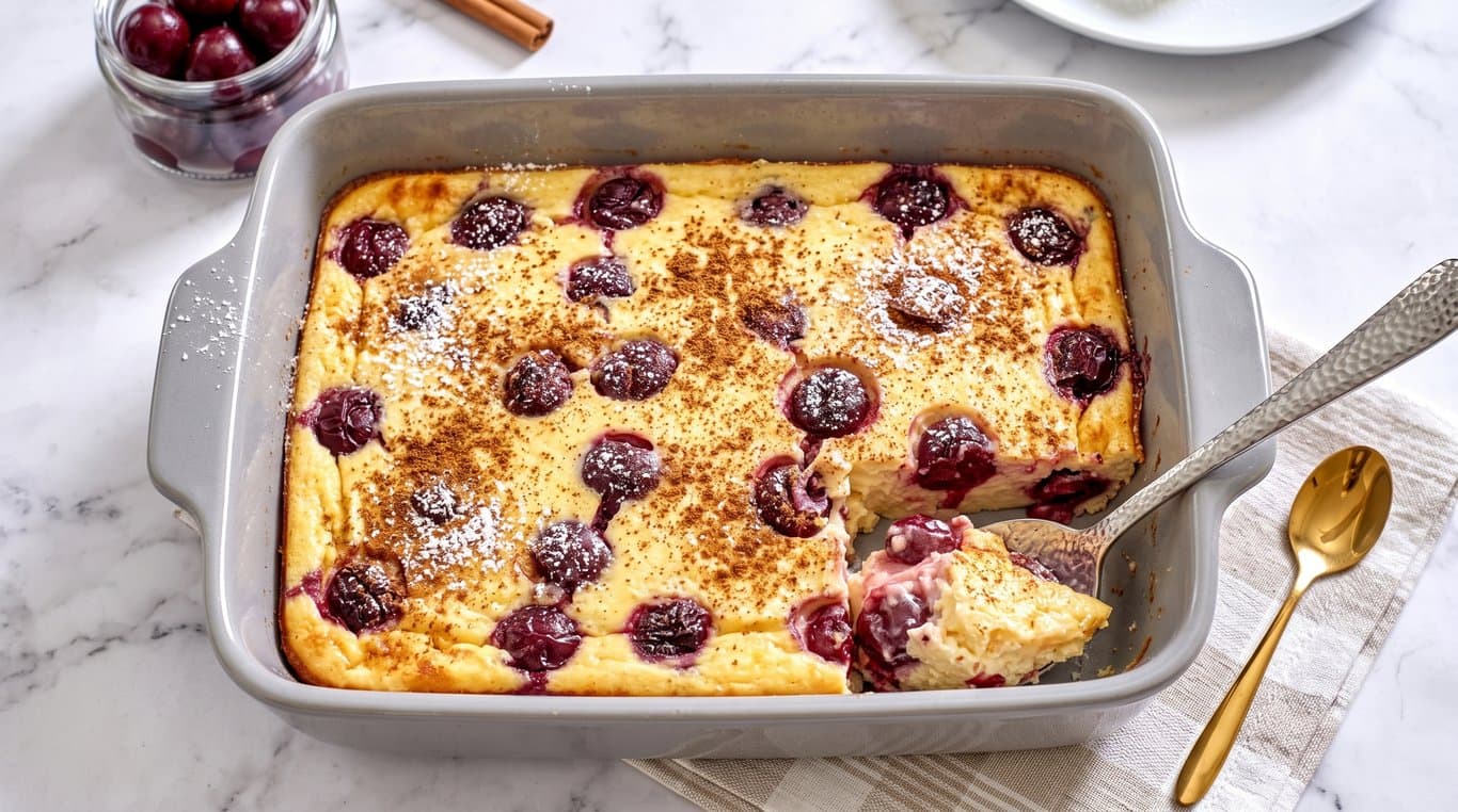 Baked Cottage Cheese with Cherry & Cinnamon