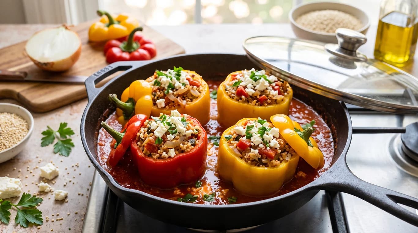 One-Pan Stuffed Bell Peppers