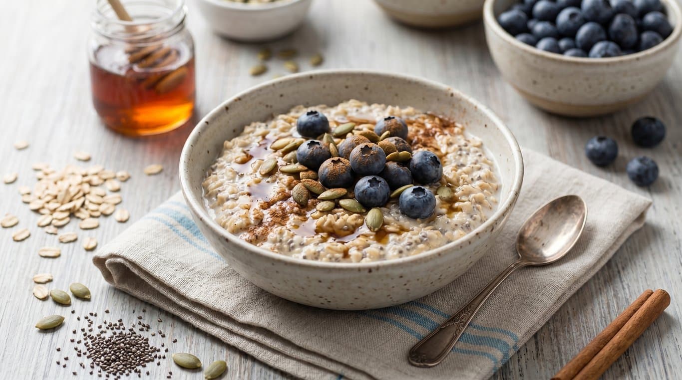 Oat & Chia Porridge with Blueberries
