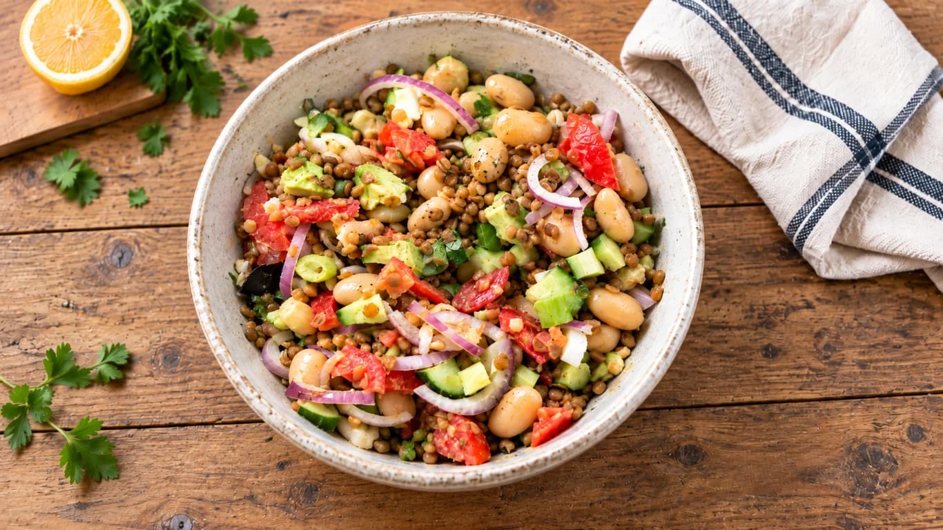 Mediterranean Bean & Lentil Salad